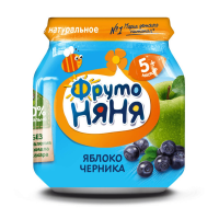 ПРОДУКТЫ ДЛЯ ДЕТЕЙ Фруто Фруто Няня пюре яблоко черника 100г.