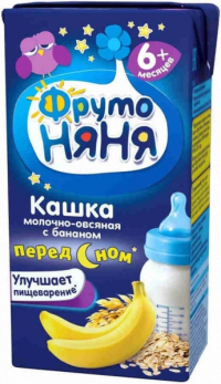 ПРОДУКТЫ ДЛЯ ДЕТЕЙ Фруто Фруто Няня кашка перед сном мол-овсяная с бананом.0/2л