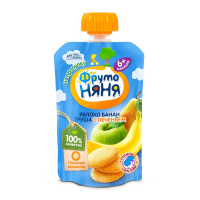 ПРОДУКТЫ ДЛЯ ДЕТЕЙ Фруто Фруто Няня пюре ябл. банан груша с печеньем 6м+ 90г (пауч)