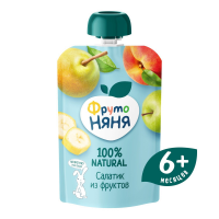 ПРОДУКТЫ ДЛЯ ДЕТЕЙ Фруто Фруто Няня пюре салатик из фруктов 6м+ 90г (пауч)