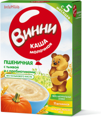 ПРОДУКТЫ ДЛЯ ДЕТЕЙ Винни Винни каша молочная пшеничная с тыквой с 5м,200 г