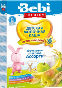 ПРОДУКТЫ ДЛЯ ДЕТЕЙ Беби Беби премиум каша фрукт-злако. ассорти 6м, 200г 8