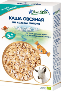 ПРОДУКТЫ ДЛЯ ДЕТЕЙ Флер Флер Альпин каша овсяная на козьем молоке с5м. 200г. 00017