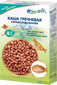 ПРОДУКТЫ ДЛЯ ДЕТЕЙ Флер Флер Альпин каша безмолочная гречневая гипоал. с4м. 175г 00019