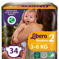 ПРОДУКТЫ ДЛЯ ДЕТЕЙ Либеро Либеро подгузники #2 Newborn (3-6кг)  N34  (8419)