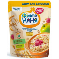 ПРОДУКТЫ ДЛЯ ДЕТЕЙ Фруто Фруто Няня каша безмол мультизлак яблоко малина  с1года  200г