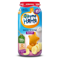 ПРОДУКТЫ ДЛЯ ДЕТЕЙ Фруто Фруто Няня пюре банан печенье с йогуртом 6м+ 250г