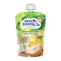 ПРОДУКТЫ ДЛЯ ДЕТЕЙ Когда Когда я вырасту пюре яблоко груша дыня 220г.6м+/59