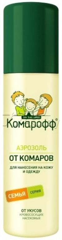 МЕДИЦИНСКИЕ ПРИНАДЛЕЖНОСТИ Комарофф Комарофф спрей от комаров для всей семьи 150мл (159)