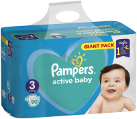 ПРОДУКТЫ ДЛЯ ДЕТЕЙ Памперс Памперс подгузники #3 большой (6-10кг)  N90