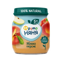 ПРОДУКТЫ ДЛЯ ДЕТЕЙ Фруто Фруто Няня пюре яблоко персик 5м+ 100г