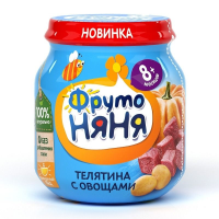 ПРОДУКТЫ ДЛЯ ДЕТЕЙ Фруто Фруто Няня пюре телятина с овощами 8м+ 100г