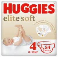 ПРОДУКТЫ ДЛЯ ДЕТЕЙ Хаггис Хаггис подгузники #4 (8-14 кг) elite soft N54
