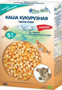 ПРОДУКТЫ ДЛЯ ДЕТЕЙ Флер Флер Альпин каша молочная кукурузная с 5 м 200г
