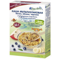 ПРОДУКТЫ ДЛЯ ДЕТЕЙ Флер Флер Альпин мюсли мультизлак. кукуруз. овсян. (бан.клуб.ябл.)с 15м 200г