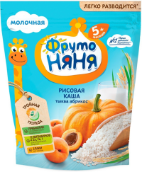 ПРОДУКТЫ ДЛЯ ДЕТЕЙ Фруто Фруто Няня каша молочная рисовая тыква абрикос 5+м. 200г