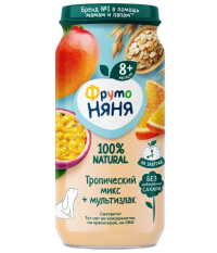 ПРОДУКТЫ ДЛЯ ДЕТЕЙ Фруто Фруто Няня пюре Тропический микс + мультизлак 8м+ 250г
