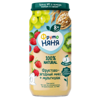 ПРОДУКТЫ ДЛЯ ДЕТЕЙ Фруто Фруто Няня пюре Фруктово-ягодный микс + мультизлак 8м+ 250г