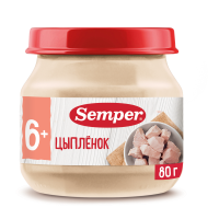 ПРОДУКТЫ ДЛЯ ДЕТЕЙ Сэмпер Сэмпер пюре цыпленок  80г.