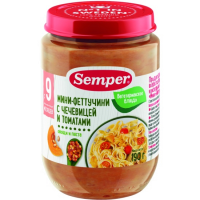 ПРОДУКТЫ ДЛЯ ДЕТЕЙ Сэмпер Сэмпер пюре мини-феттучини с чечевицей и томатами 190 гр
