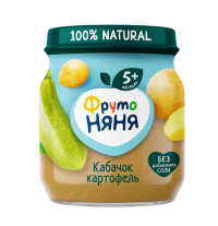 ПРОДУКТЫ ДЛЯ ДЕТЕЙ Фруто Фруто Няня пюре кабачков и картофеля 110гр.