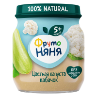 ПРОДУКТЫ ДЛЯ ДЕТЕЙ Фруто Фруто Няня пюре цветная капуста кабачок 110г