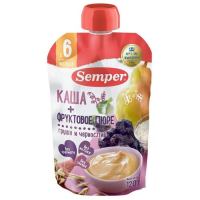 ПРОДУКТЫ ДЛЯ ДЕТЕЙ Сэмпер Сэмпер пюре с кашей груша/чернослив с 6 мес.  120г
