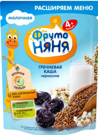 ПРОДУКТЫ ДЛЯ ДЕТЕЙ Фруто Фруто Няня каша молочная гречка чернослива 200гр.
