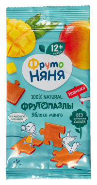 ПРОДУКТЫ ДЛЯ ДЕТЕЙ Фруто Фруто Няня фрутопазлы яблоко манго 12+м 20г.