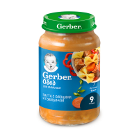 ПРОДУКТЫ ДЛЯ ДЕТЕЙ Гербер Гербер пюре обед паста с овощами и говядиной 12м+ 190г 4301