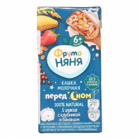 ПРОДУКТЫ ДЛЯ ДЕТЕЙ Фруто Фруто Няня каша молоч. 5 злаков с клубникой и бананом питьевая П/С6м+0,2л