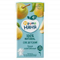ПРОДУКТЫ ДЛЯ ДЕТЕЙ Фруто Фруто Няня сок детский груша осветленный 4м+ 0,2л