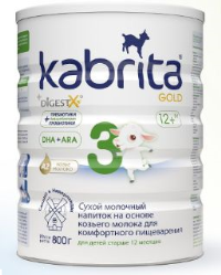 ПРОДУКТЫ ДЛЯ ДЕТЕЙ Кабрита Кабрита голд 3 смесь на основе козьего молока 12м+ 800г