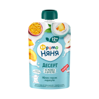 ПРОДУКТЫ ДЛЯ ДЕТЕЙ Фруто Фруто Няня десерт из молока и фруктов (ябл.,персик,маракуйя) 12м+ 90г (пауч)