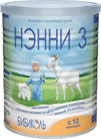 ПРОДУКТЫ ДЛЯ ДЕТЕЙ Нэнни Нэнни 3 смесь на основе натурального козьего молока 12+, 400г