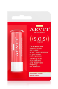 КОСМЕТИКА Аевит Аевит помада для губ кокосовое масло S.O.S 4г9884
