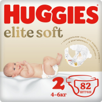 ПРОДУКТЫ ДЛЯ ДЕТЕЙ Хаггис Хаггис подгузники #2  (4-6 кг) elite soft  N82