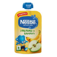 ПРОДУКТЫ ДЛЯ ДЕТЕЙ Нестле Нестле пюре яблоко, банан с 6м 90г 0285