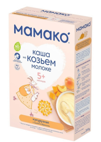 ПРОДУКТЫ ДЛЯ ДЕТЕЙ Мамако Мамако каша кукурузная с тыквой и абр. на козьем мол. с 5м. 200г