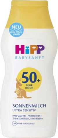 ПРОДУКТЫ ДЛЯ ДЕТЕЙ Хипп Хипп Бейбисанфт солнцезащитное молочко SPF 50+ 200мл (90800)