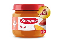 ПРОДУКТЫ ДЛЯ ДЕТЕЙ Сэмпер Сэмпер пюре батат с 4м 80г
