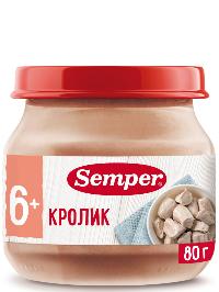ПРОДУКТЫ ДЛЯ ДЕТЕЙ Сэмпер Сэмпер пюре кролик с 6м 80г