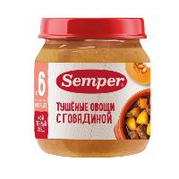 ПРОДУКТЫ ДЛЯ ДЕТЕЙ Сэмпер Сэмпер тушеные овощи с говядиной 6м 100г