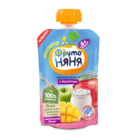 ПРОДУКТЫ ДЛЯ ДЕТЕЙ Фруто Фруто Няня пюре яблоко манго с йогутром 6м+ 90г (пауч)