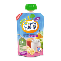 ПРОДУКТЫ ДЛЯ ДЕТЕЙ Фруто Фруто Няня пюре ябл.груша банан персик с йогуртом 6м+90г (пауч)