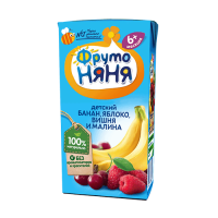 ПРОДУКТЫ ДЛЯ ДЕТЕЙ Фруто Фруто Няня сок детский банан  яблоко вишня и малина 6м+ 0,2л