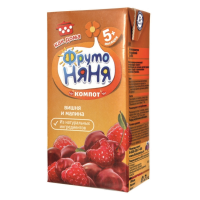 ПРОДУКТЫ ДЛЯ ДЕТЕЙ Фруто Фруто Няня компот вишня малина 0,2л.