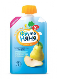 ПРОДУКТЫ ДЛЯ ДЕТЕЙ Фруто Фруто Няня пюре груша 90г (пауч)