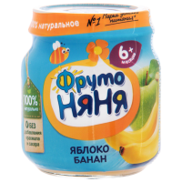 ПРОДУКТЫ ДЛЯ ДЕТЕЙ Фруто Фруто Няня пюре яблоко банан 100гр