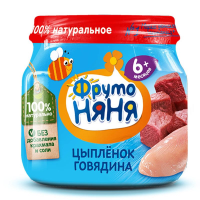 ПРОДУКТЫ ДЛЯ ДЕТЕЙ Фруто Фруто Няня пюре цыпленок говядина 80г. п